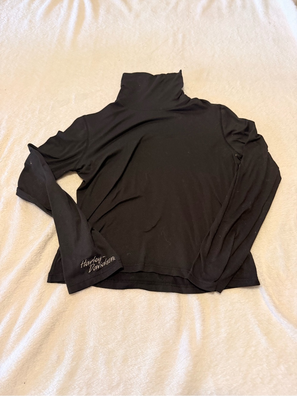 Harley-Davidson Black Long Sleeve Turtleneck Tee with Sleeve Logo
